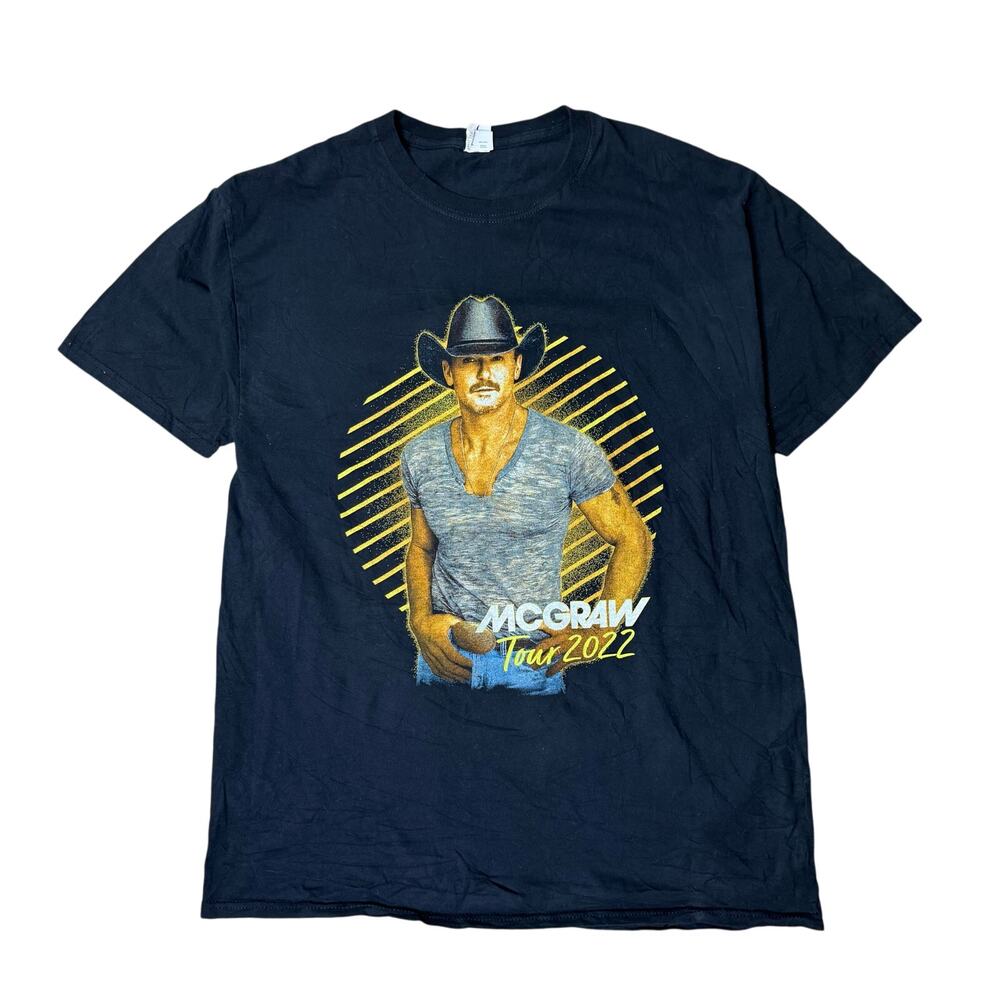 TIM MCGRAW SHIRT TOUR BAND TSHIRT BLACK L LARGE MENS SHIRT TSHIRT 2022